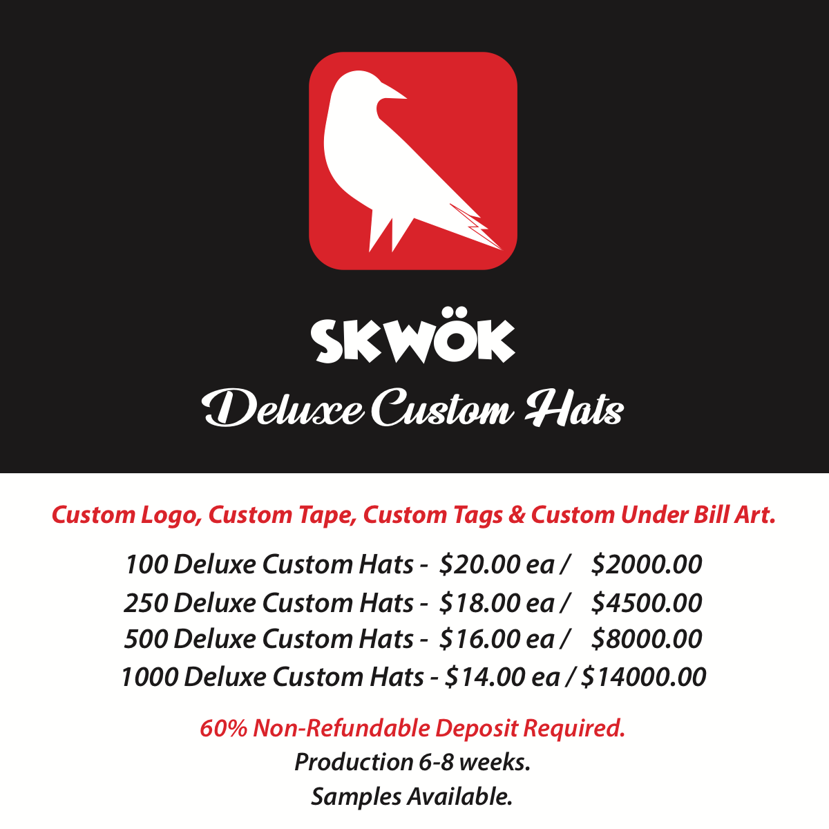 Skwök Deluxe Custom Hats